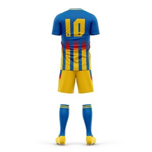 Conjunto de camiseta de fútbol de rayas personalizadas de alta calidad para hombres Camiseta de fútbol de equipo de sublimación de servicio OEM - Product Image 2