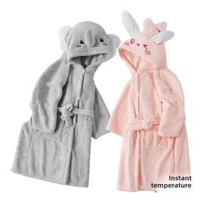 <span class=keywords><strong>Albornoz</strong></span> absorbente transpirable para niños, capa para bebés y niños, Toalla de baño con capucha, camisón de invierno portátil, súper suave - Product Image 1