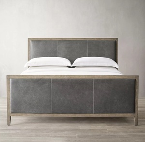 Cabecera de Cama King <span class=keywords><strong>Size</strong></span> Estilo Francés Tradicional RH, Tapizada en Cuero Genuino, Estructura de Madera de Roble Macizo, Almacenamiento de Lujo para Dormitorio - Product Image 6
