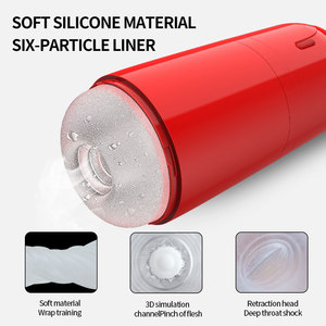 原装2合1智能伸缩深喉吮吸男性手淫器，配有高级TPE口袋阴部手淫性玩具 - Product Image 3