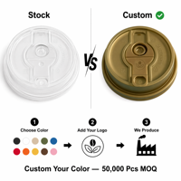 Couvercle en plastique PP jetable anti-fuite pour gobelet, 90 mm, pour boissons chaudes et froides, café, thé, à emporter, avec logo personnalisé, vente en gros, OEM