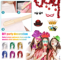 Ensemble d'accessoires amusants pour fête hawaïenne Luau d'été à la plage : lunettes, chapeau, perruque, guirlande à franges, colliers de fleurs, couronne florale, accessoires de photomaton