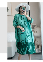Vente en gros de vêtements plissés pour femmes de style Miyake, fabriqués sur commande, grande taille, imprimé floral, robe longue de haute qualité