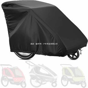 Housse de remorque de vélo transfrontalière 210D en tissu Oxford enduit noir et argenté, imperméable, anti-poussière, pliable pour utilisation avec vélo - Product Image 4