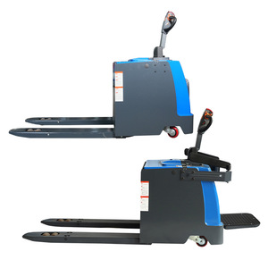 Chariot élévateur électrique 2 tonnes 3 tonnes de capacité, couleur bleue, utilisation debout, pneus pleins, usage intérieur, batterie au plomb-acide - Product Image 4
