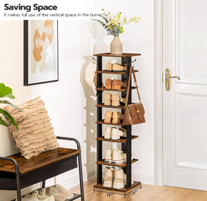Almacenamiento de zapatos de entrada pequeño de madera personalizado, Banco de entrada moderno de madera, almacenamiento de zapatos, casa de campo rústica, 8 pares de zapateros - Product Image 2