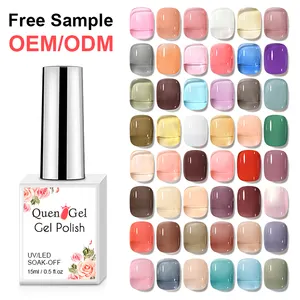 Échantillon gratuit de couleur naturelle de 15ml de vernis à ongles en Gel translucide, disponible en 48 couleurs, rose et blanc