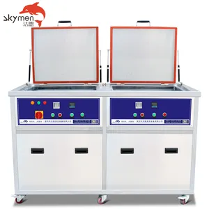 Large Double Tanks Industrial Ultrasonic Cleaning Machine Semi-Auto Ultrasonic Cleaner for Car Parts Degrease 100L