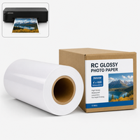 Papier photo RC brillant à séchage rapide 200g, rouleau imperméable pour encre pigmentée, support jet d'encre pour reproduction photographique professionnelle