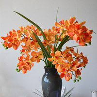 Bunga Sutra Buatan Grosir Dua Cabang Dendrobium Cymbidium Phalaenopsis Anggrek Cetak 3D Segar Tiruan untuk Dekorasi Pernikahan