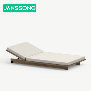 Cama de teca maciza tamaño King moderna para muebles de exterior, diseño contemporáneo para playa, piscina, hotel, parque exterior - Product Image 5
