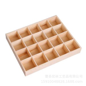 Solid Wood Storage <b>Box</b> With Compartments For <b>Socks</b> Underwear Desktop Organizer Rectangle Open Top Standing Type - Product Image 5