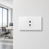 Plaque murale de sécurité intérieure IP20, prise universelle modulaire à 2 trous, 16A 250V, obturateur de sécurité, PC blanc brillant pour appartement