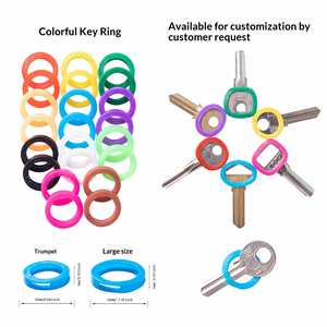 Ensemble de capuchons de clés en silicone colorés et d'anneaux d'identification de clés, couvre-clés en caoutchouc souple pour l'organisation des clés - Product Image 2