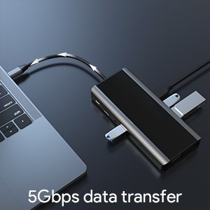 USB3.0 Docking Station Hub Với 3 5Gbps 4 2.0 Cổng 480Mbps Tốc Độ Truyền Dữ Liệu Loại C <span class=keywords><strong>USB</strong></span> TF SD Không Dây Sạc Điện Kho - Product Image 6