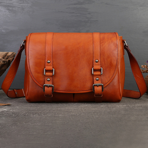 Vintage Style Messenger Bag Große Kapazität Echtes Leder Tote Cross body Schulter Laptop Retro Büroarbeit tasche für Frauen - Product Image 4