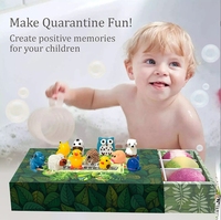 Vente chaude de boule de sel de bain cadeau personnalisé coloré bain moussant effervescents avec bombe de bain perle avec des jouets