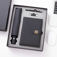 Großhandel Bedruckte Werbegeschenkbox Automatischer Faltbarer Regenschirm Notizbuch Stift USB-Stick Büro-Souvenir Starlink