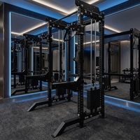 Appareil de musculation multifonctionnel à poulies croisées, barre de traction multi-prise réglable, pile de poids pour salle de sport à domicile