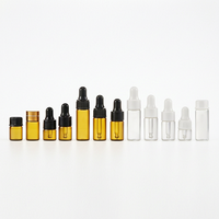 Flacons pulvérisateurs miniatures en verre ambré de 1 ml, 2 ml, 3 ml, 5 ml, flacons en verre transparent pour huiles essentielles et sérums avec impression sérigraphique