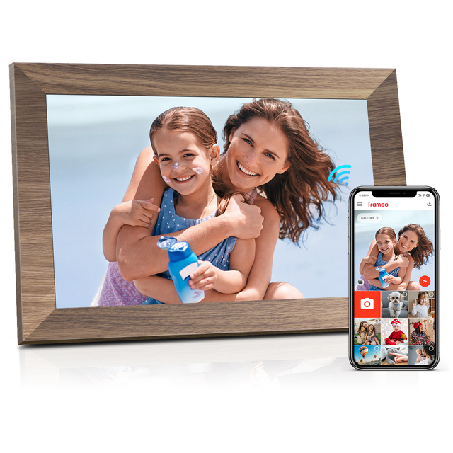 Wooden 10.1 Inch Android Digital  Photo Frame with Wifi and APP