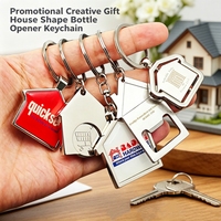 Porte-clés jeton de chariot de courses en métal personnalisé en forme de maison avec logo sérigraphié pour cadeau promotionnel de vacances, vente en gros