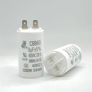 <span class=keywords><strong>Condensateur</strong></span> à film polypropylène Hongye <span class=keywords><strong>CBB60</strong></span> <span class=keywords><strong>18uF</strong></span> 450VAC 50/60Hz, tolérance 5%, pour démarrage de moteur AC, haute efficacité, certifié CE/CQC - Product Image 1