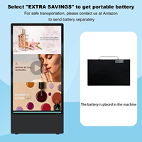 Kiosque Android de 43 pouces pour l'extérieur, portable et rechargeable, étanche IP55, écran LCD intelligent, écran partagé, luminosité automatique