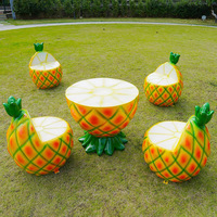 Vente directe usine : Statues de table et de chaise en fibre de verre en forme de fruits simulés, meubles colorés en forme d'agrumes et de pastèque pour l'aménagement de vitrines de centres commerciaux