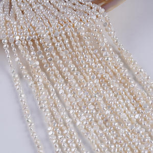Promotion pour perles de culture d'eau douce blanches naturelles de 3 à 3,5 mm, perles de pomme de terre DIY, accessoires de collier semi-finis, perles d'eau douce blanches - Product Image 1
