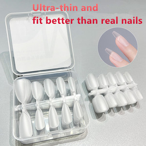 100 pièces/boîte, pointes d'ongles en gel souple transparentes, couverture complète, faux ongles artificiels pour extension d'ongles, manucure en salon, bricolage - Product Image 2
