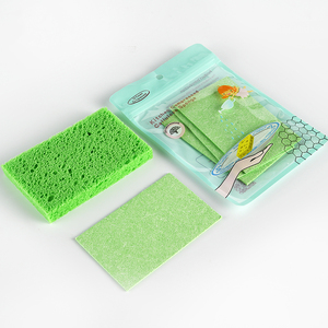 Éponge de cuisine compressée en fibre de cellulose de bois, faible MOQ, logo personnalisé, réutilisable pour la vaisselle, extensible, vente en gros - Product Image 2