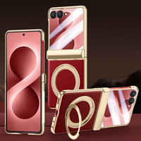 Étui de téléphone pliable Z Flip 8 en similicuir avec placage antichoc, design sportif, support rotatif à 360° pour Z Flip