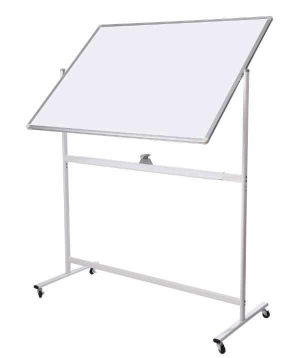 Pizarra blanca rodante móvil giratoria de 72 "x 48" Pizarra blanca de borrado en seco magnética de doble cara