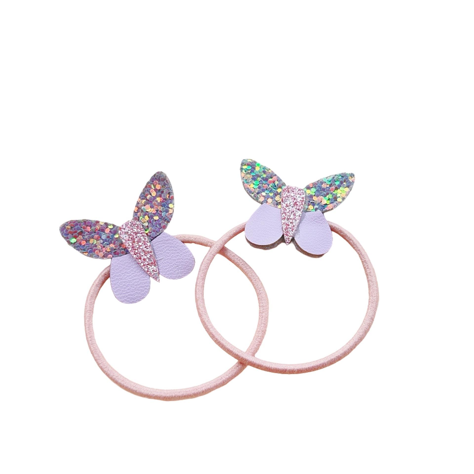 Mt6596 purple butterfly hair rope pair