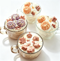 Kürbis- und Eichel-förmige Dessertbecher-Duftkerze mit Großer Kapazität, Cremiger Duft, Herbstliche Heimdekoration, Aromakerze