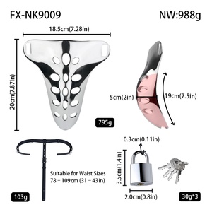 Tanga Sexy para Hombre FX-NK9009L con Jaula Metálica para Pene y Cinturón de Castidad de Cuero con Cierre, Lencería Bondage para Hombres Gay - Product Image 6