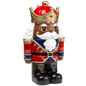 Estatua personalizada de resina para decoración navideña, estatua de resina del Reino de la barba, soldado blanco y negro afroamericano, <span class=keywords><strong>cascanueces</strong></span> - Product Image 2