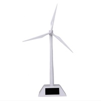 Mini moulin à vent rotatif blanc à énergie solaire, modèle de générateur éolien pour la décoration de bureau, la maison, l'ornement de jardin