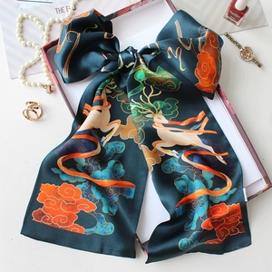 Offre Spéciale Cloud Design Dunhuang <span class=keywords><strong>Soie</strong></span> Charmeuse Foulards Écharpe <span class=keywords><strong>100</strong></span>% <span class=keywords><strong>Soie</strong></span> 150cm * 16cm Impression Numérique pour Décoration Cadeaux Femmes - Product Image 3