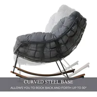 Chaises de balcon d'hôtel Mobilier d'extérieur Imperméable à l'extérieur Grand fauteuil Patio Egg Chair Steel Rocker Garden Rocker Chair