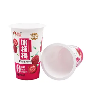 Tasses à café écologiques de forme fraîche, pour le yaourt, en plastique, avec couvercle, 10 pièces