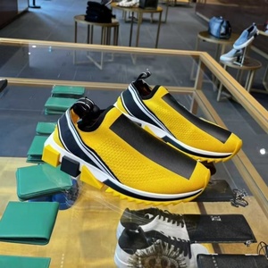 Baskets de sport de luxe noires et blanches à enfiler, style chaussette, à semelle épaisse, respirantes, décontractées, unisexe, de créateur - Product Image 3