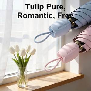 ร่มกันแดด UPF50 ป้องกันรังสียูวี ด้ามจับลายดอกไม้ น้ำหนัก 255 กรัม ขนาด 91 ซม. สำหรับผู้หญิง เดินทาง ท่องเที่ยว โปรโมทแบรนด์  รับทำโลโก้ตามสั่ง - Product Image 2
