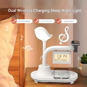 Petit chargeur sans fil Rgb, haut-parleurs sans fil intelligents Bluetooth, réveil avec lumière du jour et lumière d'alarme, station de charge rapide 15w - Product Image 4