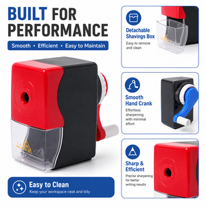 <span class=keywords><strong>Taille</strong></span>-<span class=keywords><strong>crayon</strong></span> manuel de bureau mignon avec bac de récupération transparent pour l'école et le bureau (vente en gros) - Product Image 3
