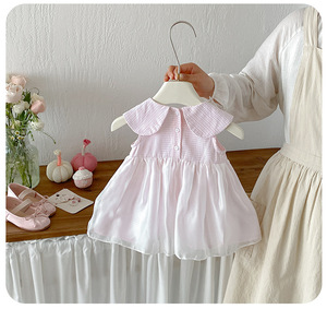 Vestito Estivo 2026 in Cotone a Rete Stile Coreano Dolce e Carino per Neonate, Tutina Principessa a Maniche Corte, Abbigliamento per Bambine - Product Image 2