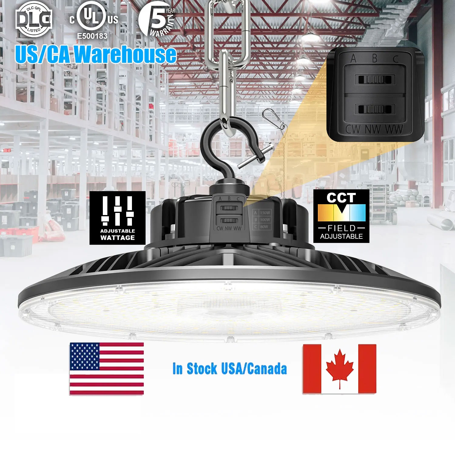 Dẫn UFO 100W 150W 200W 300W 400W chiếu sáng công nghiệp Highbay đèn lịch thi đấu kho nhà để xe tán ánh sáng UFO dẫn ánh sáng bay cao