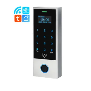 Harga pabrik tampilan OLED desain unik kontrol akses RFID, pembaca sidik jari cerdas Tuya WiFi dengan layar