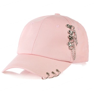 2023 chaîne casquette de Baseball Hip Pop métal lettres Snapback chapeaux anneau chaîne Baseball chapeau métal anneau fer cerceau chaîne Hip Hop chapeau - Product Image 2